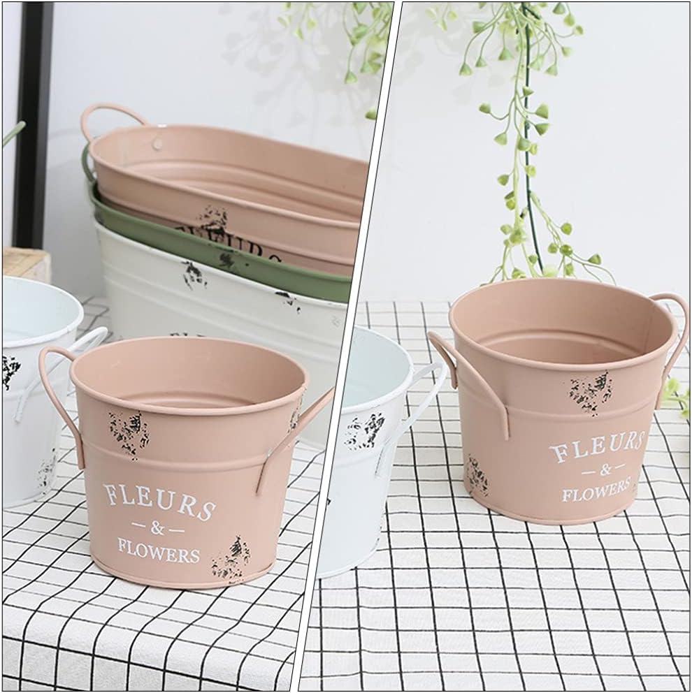 Cabilock Vintage Galvanized Metal Vase Decor