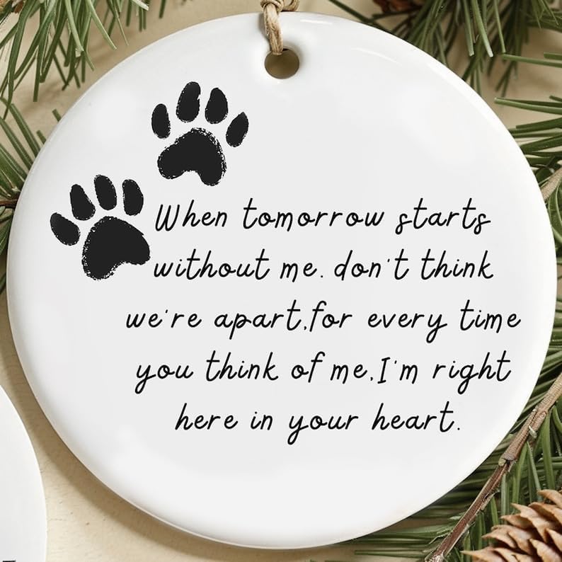 Custom Dog Photo Memory Ornament Pet Portrait Memorial Gift