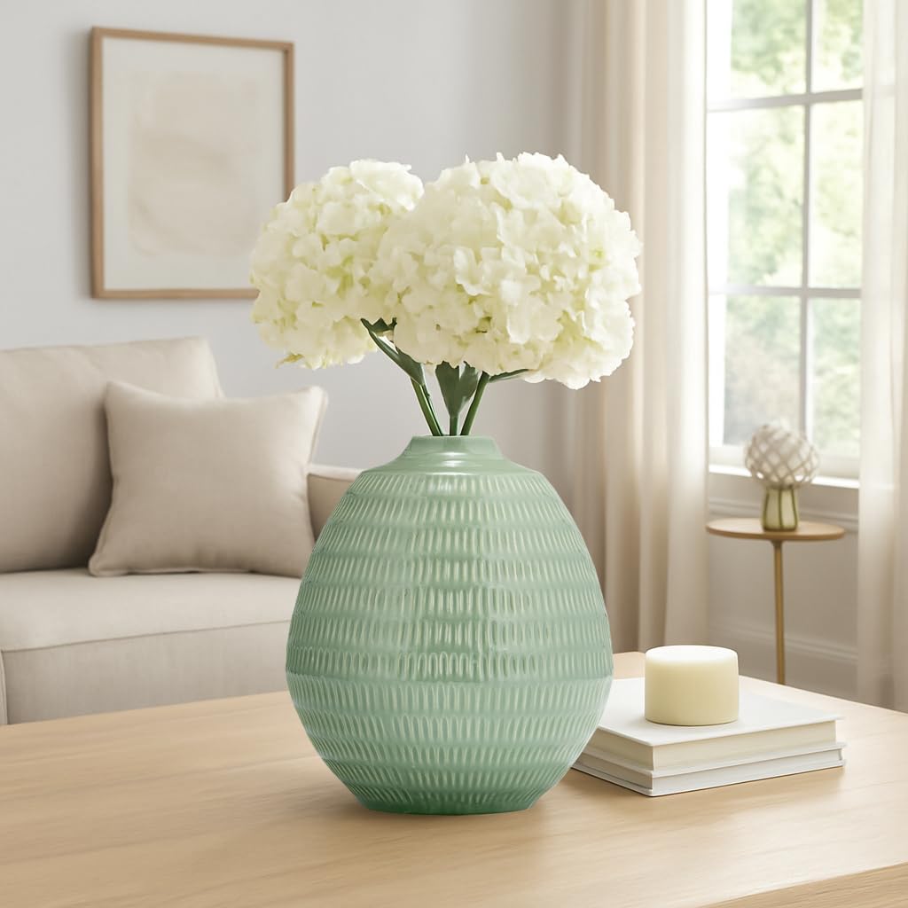 Sagebrook Home Decorative Ceramic Vase - 7 Inch Sculptural Style