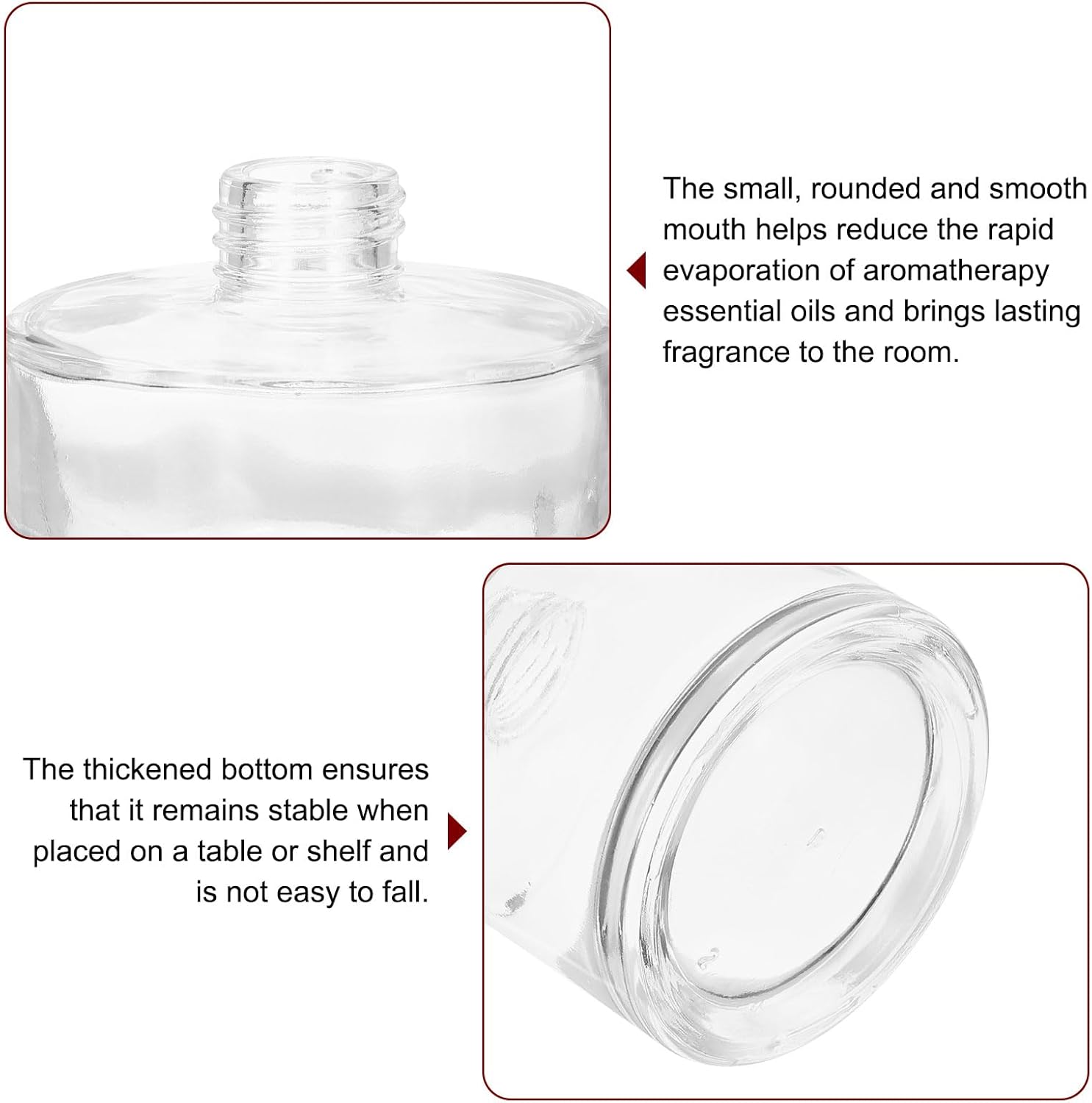 HARFINGTON 4pcs 250ml Empty Glass Diffuser Bottles
