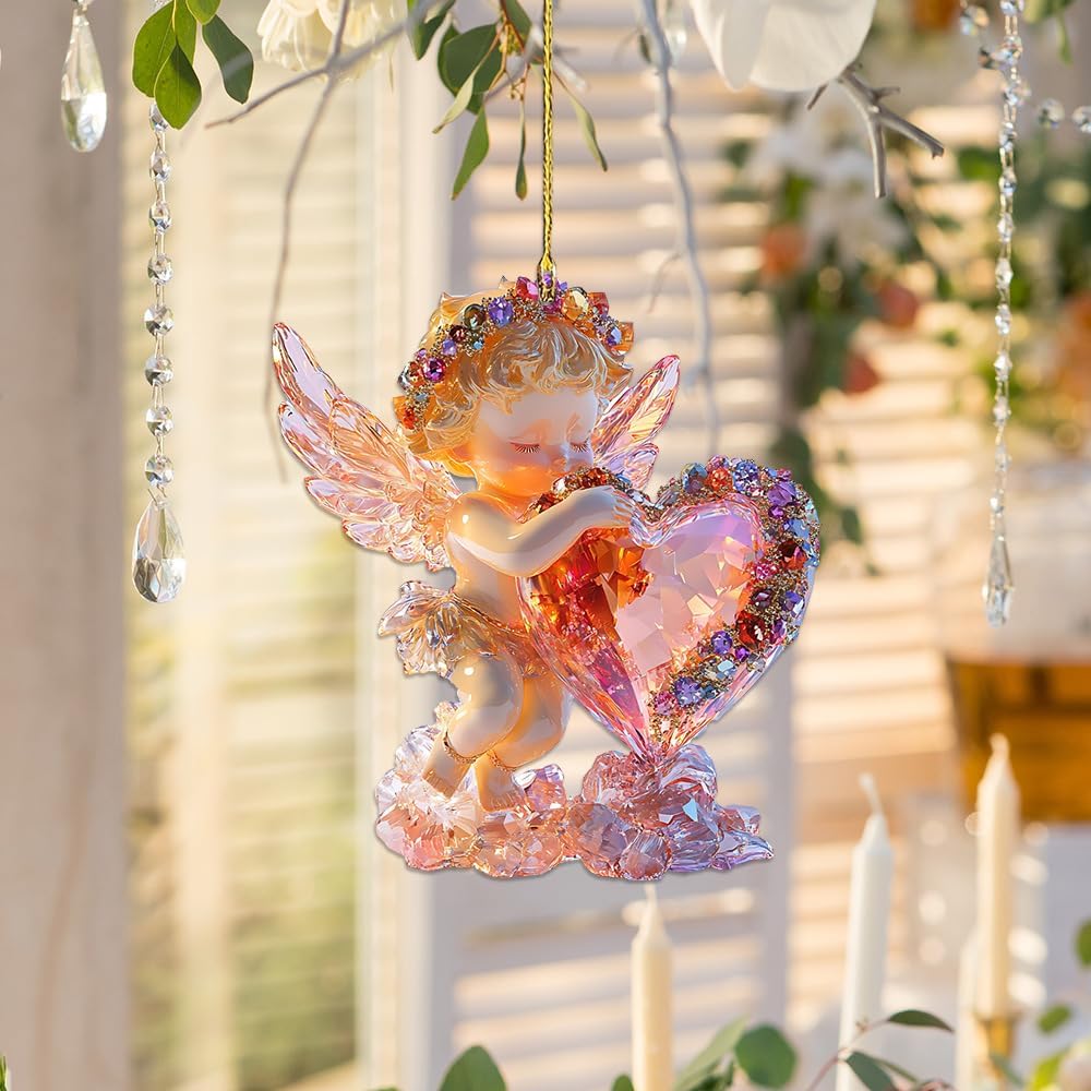 Crystal Effect Animal and Angel Hanging Decor Set
