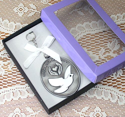 Memorial Ornament with White Dove - Hope Love Memories - Sympathy Gift - 5 x 225