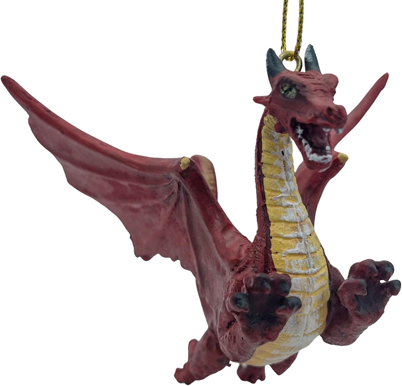 Red Flying Gothic Dragon Christmas Tree Ornament Statue