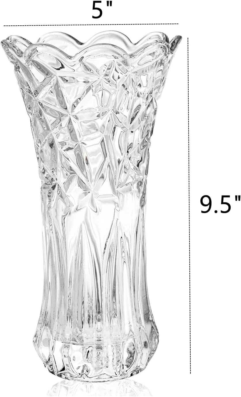 Dicunoy Set of 2 Crystal Flower Vases for Centerpieces
