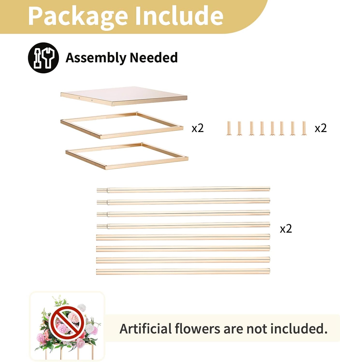 Nuptio Gold Vases Centerpieces 2 Pcs 315 Inch Tall Metal Flower Stand