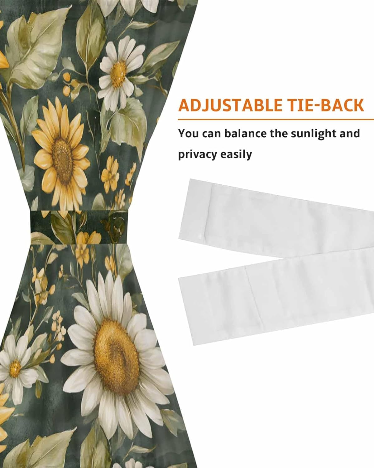 PANJINEXT Door Curtains 54x40 Sheer Thermal Insulated Rod Pocket Drapes with Tiebacks for French Doors