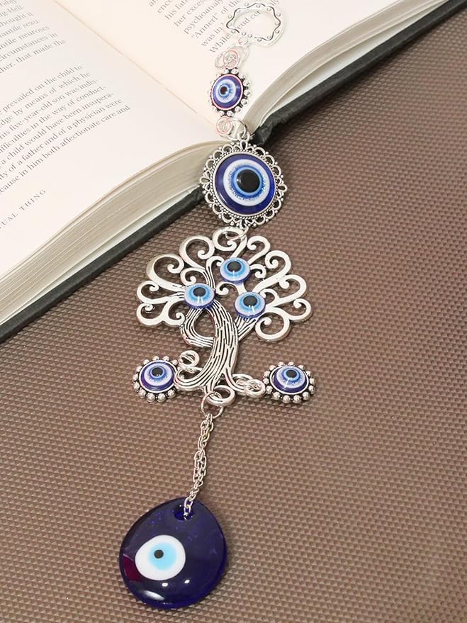 Generic 2 Pcs Blue Evil Eye Butterfly Hanging Ornament for Home and Car