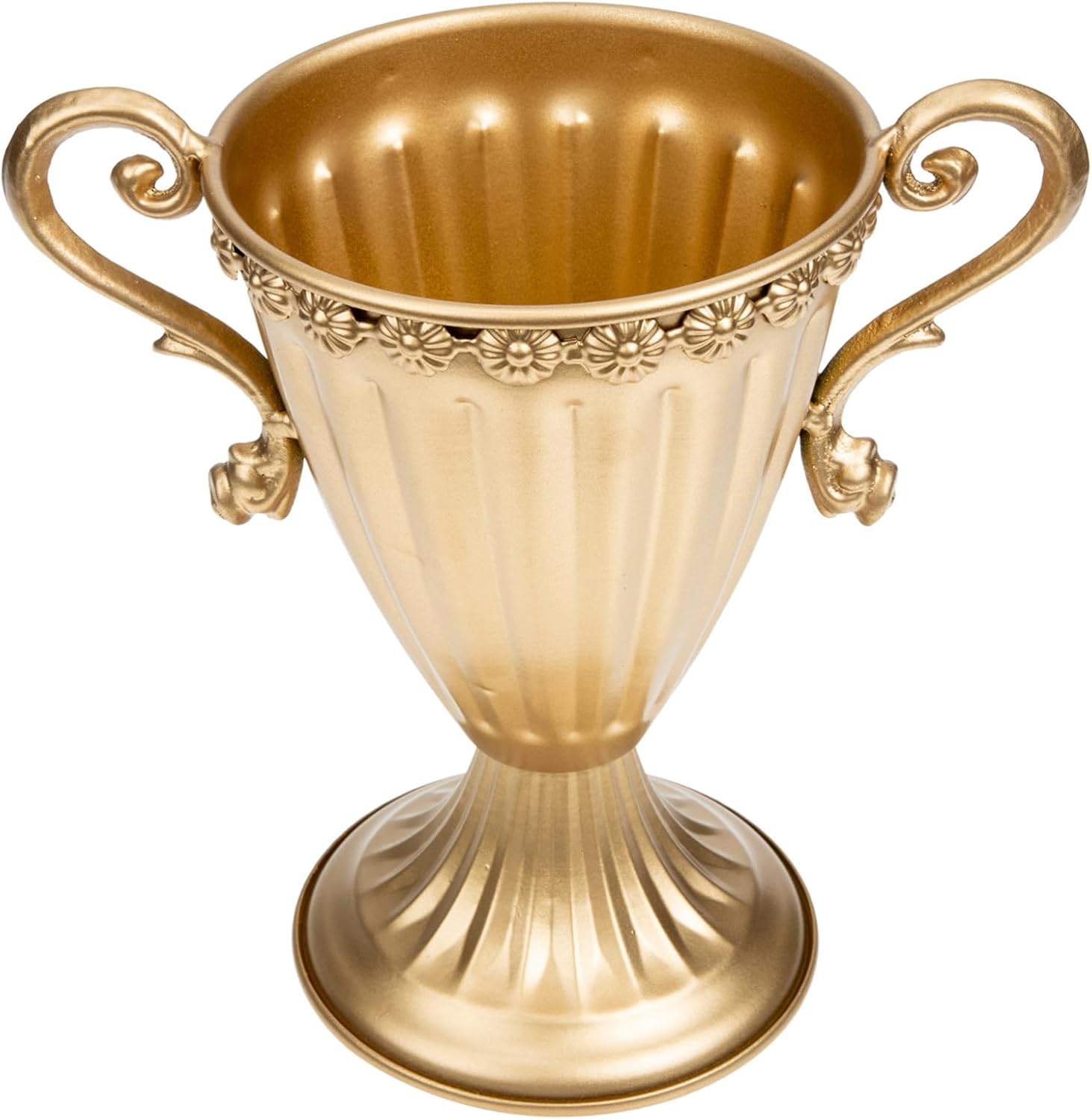 Stobaza Tall Gold Vase Iron Flowerpot Planter Indoor Urn