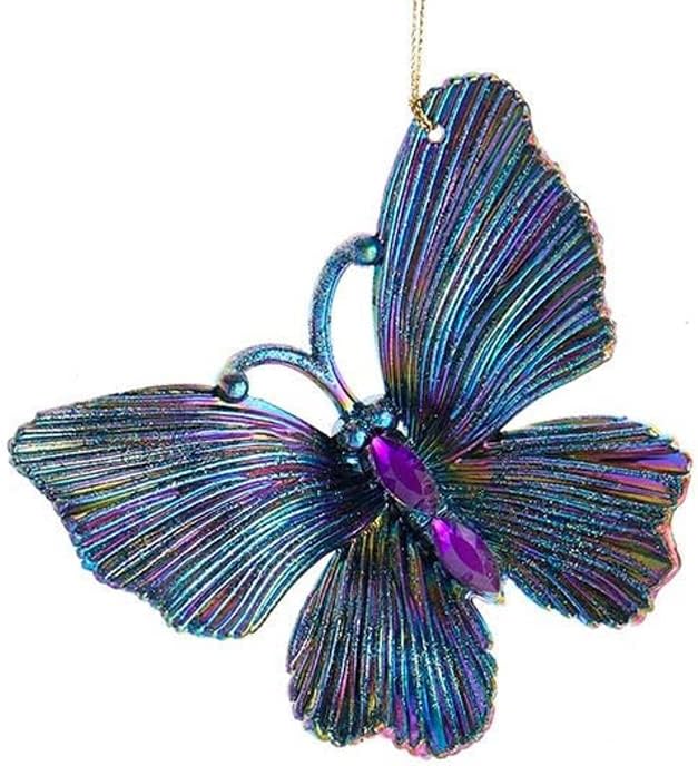 Kurt S Adler Peacock Dragonfly Butterfly Ornaments Set of 2