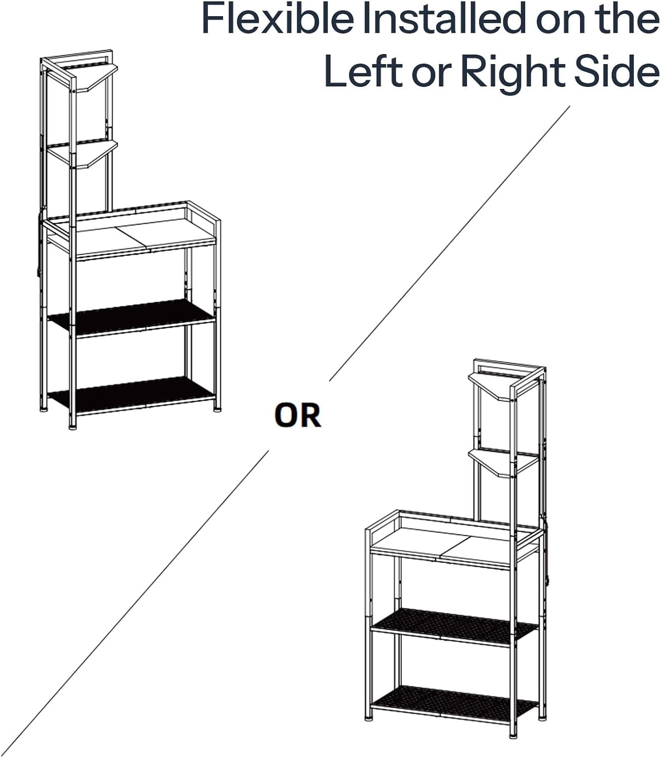 HOOBRO 5-Tier Corner Shelf with LED Light