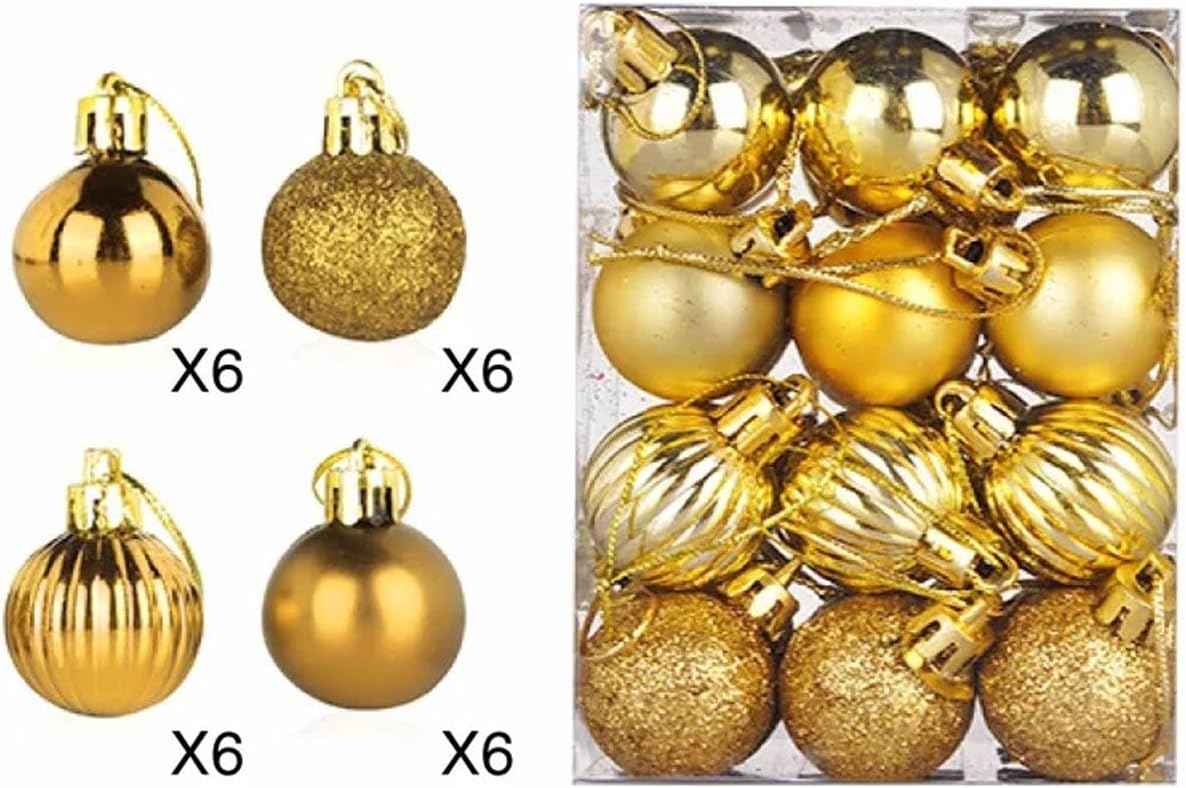 3cm Bright Shatterproof Christmas Ornament Set