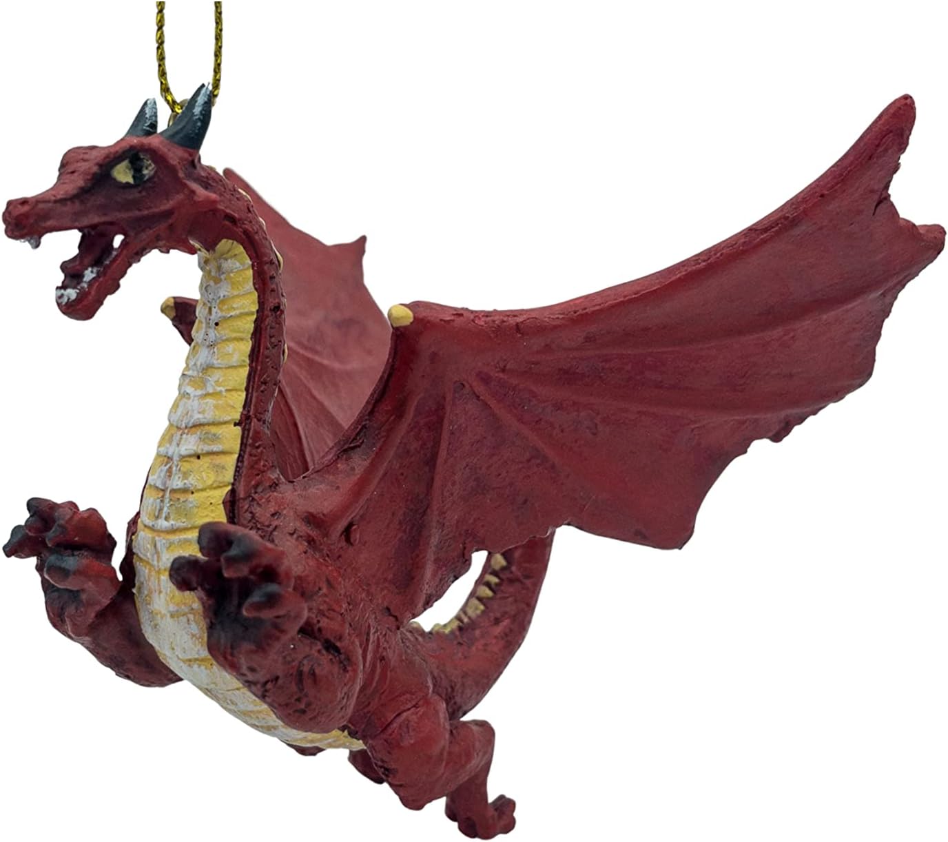 Red Flying Gothic Dragon Christmas Tree Ornament Statue