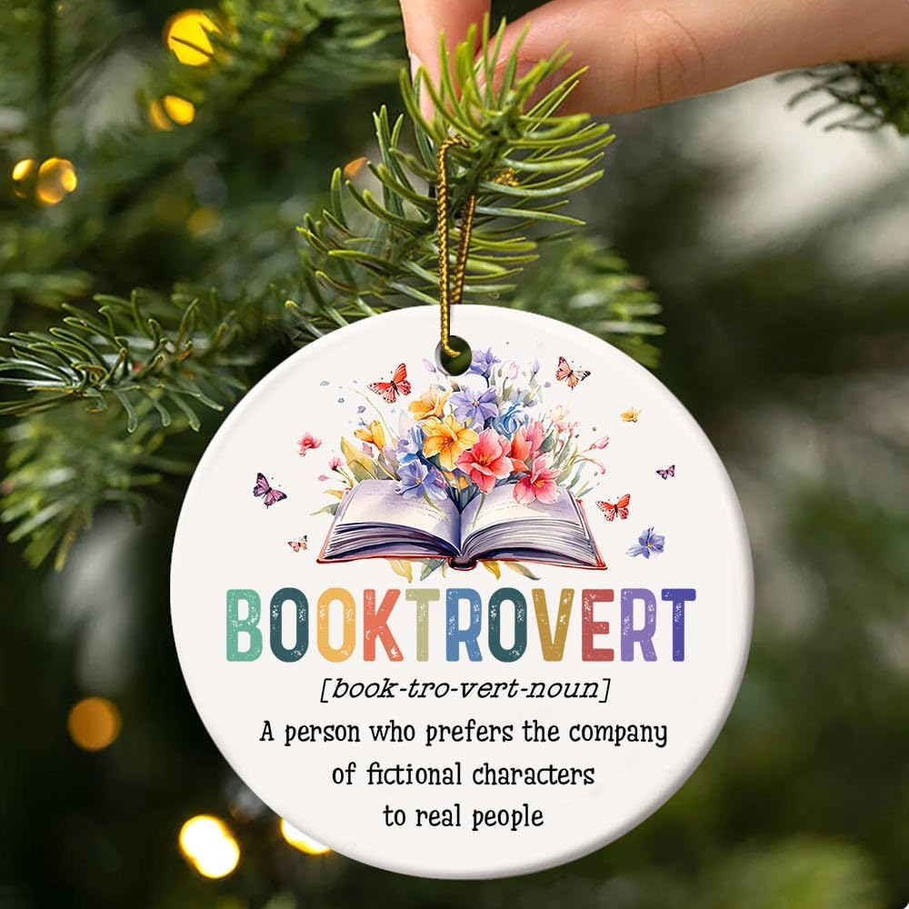 Booktrovert Ornament - Funny Book Lover Gift