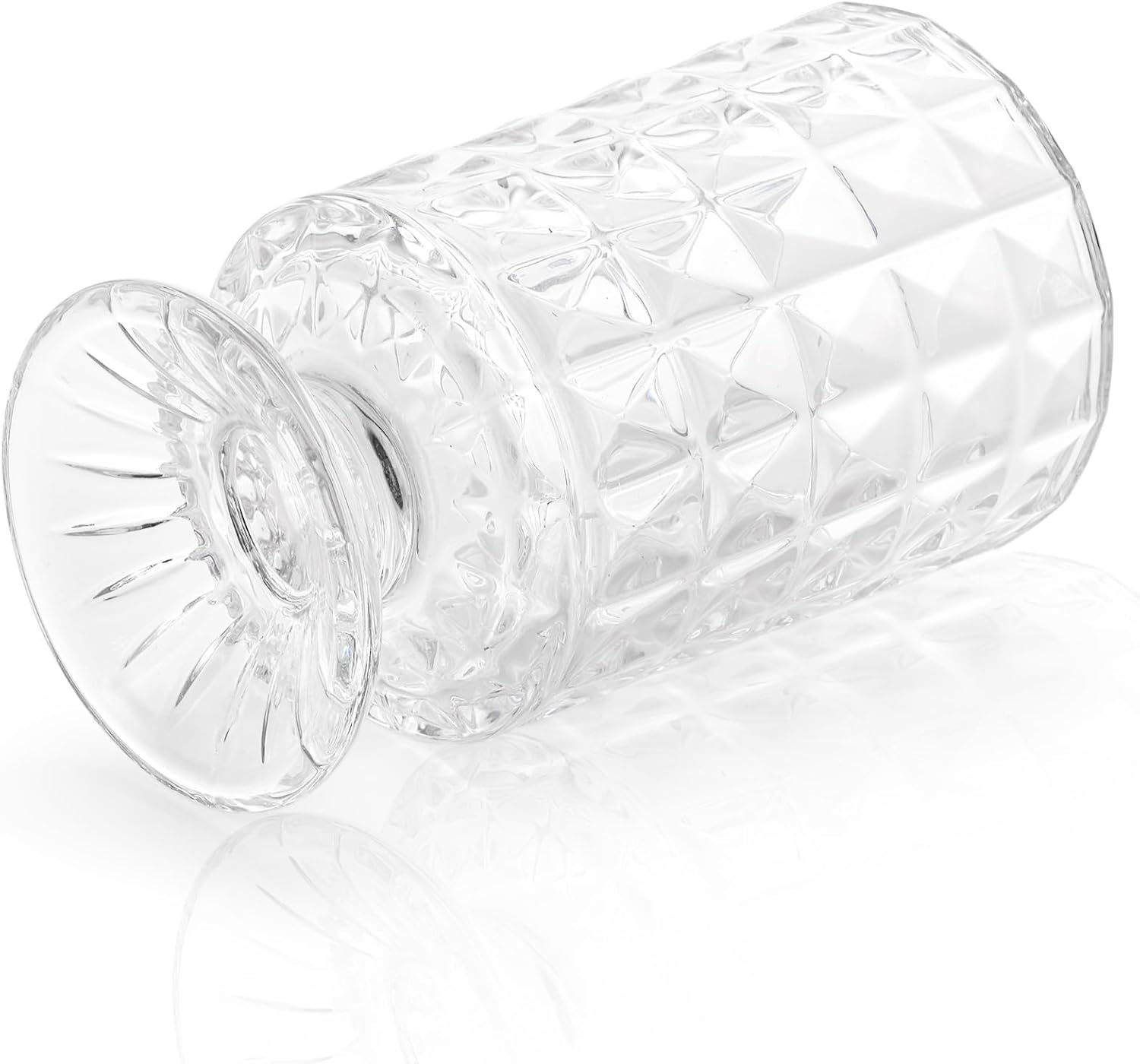 Goaste 3 Pack Embossed Glass Vases with Ribbed Patterns