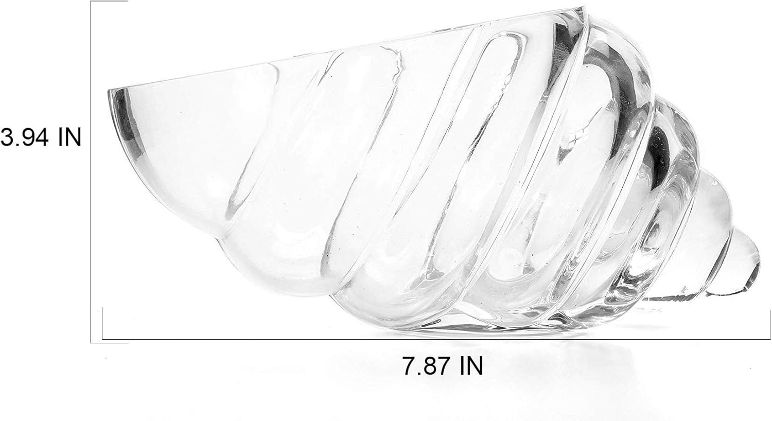 Hosley Clear Glass Shell Vase 8 Inches Long
