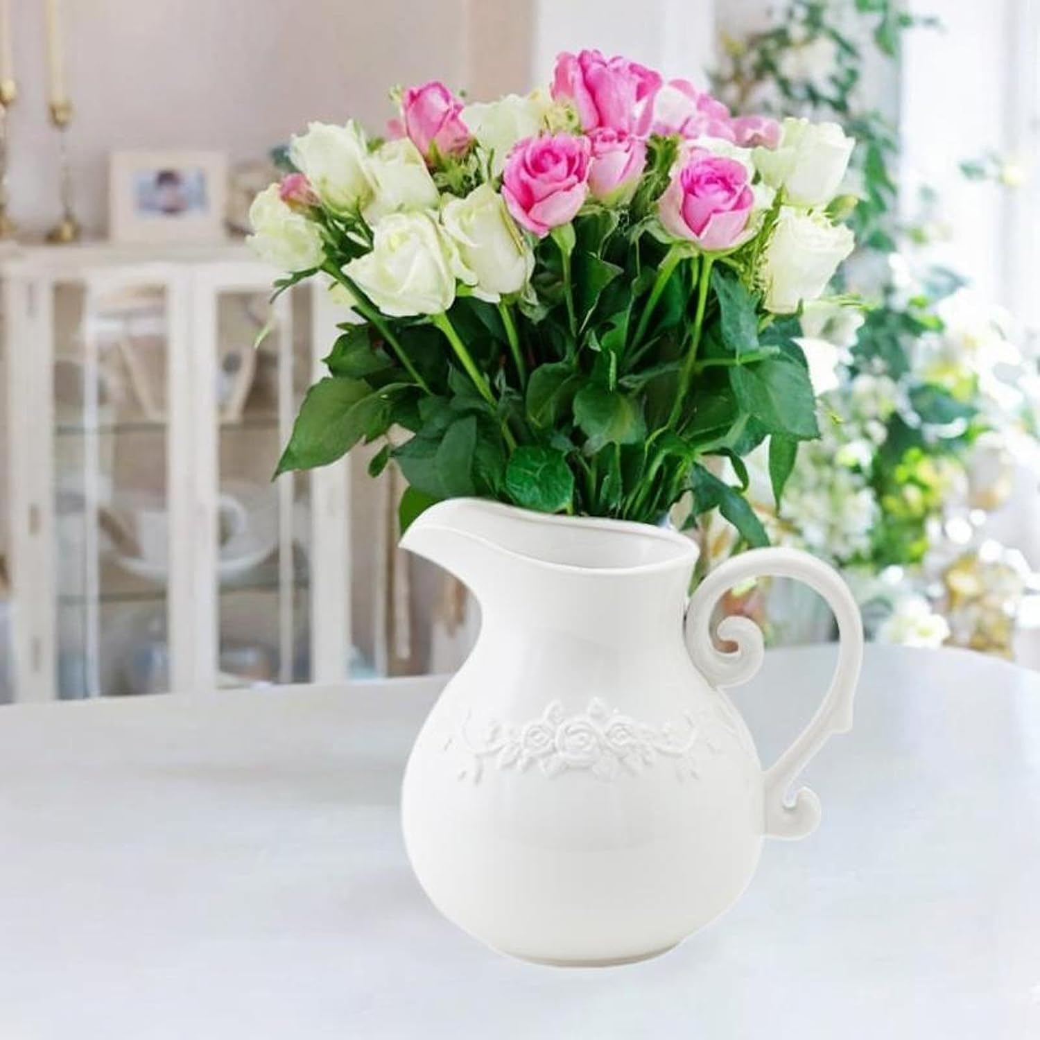 Elegant Ceramic Vase with Handle for Home Decor