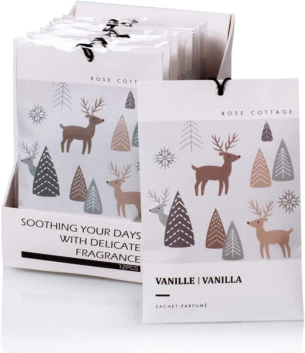 12 Pack Vanilla Scented Drawer Deodorizer Sachets