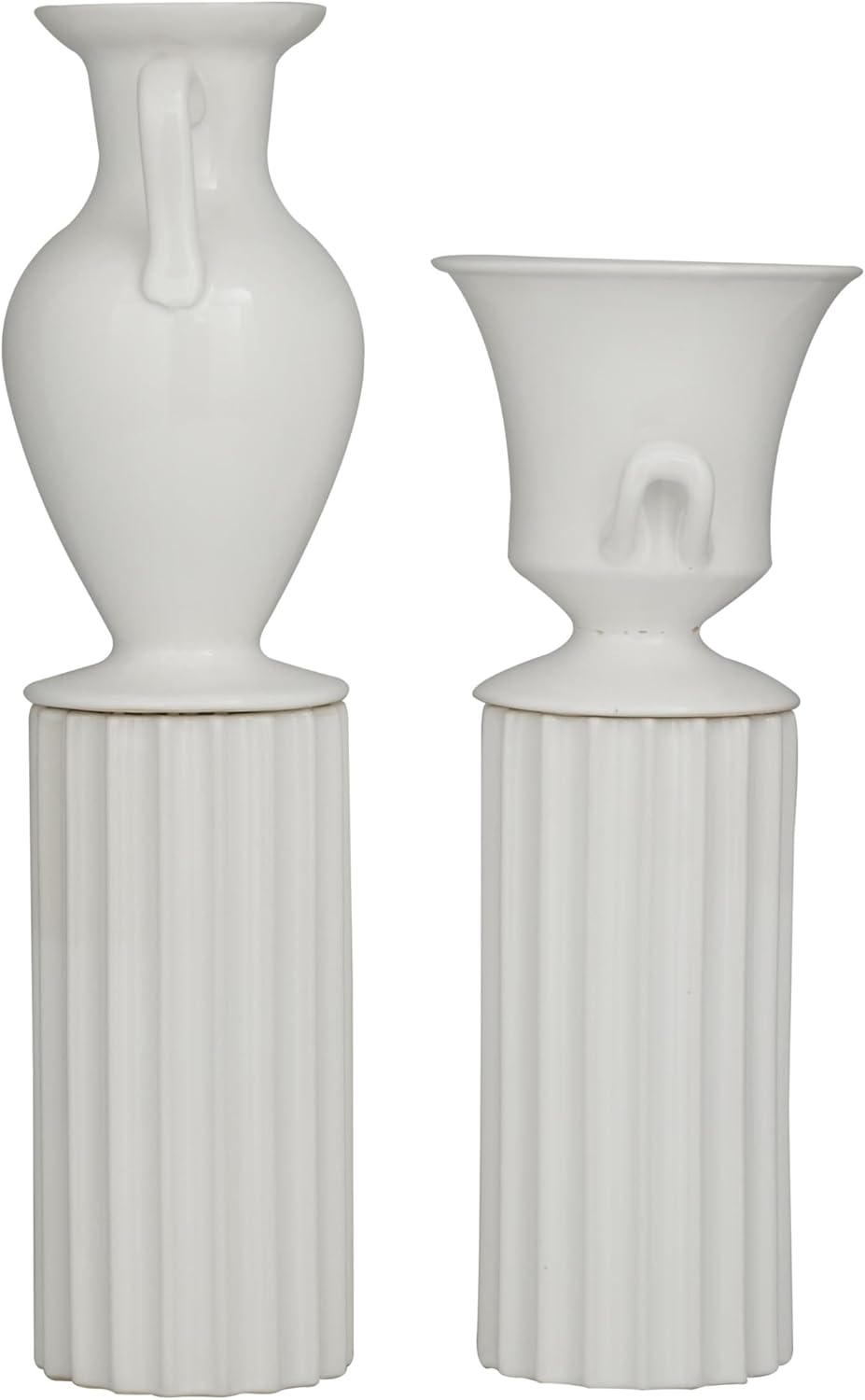 Deco 79 Porcelain Vase Set of 2 Greek Inspired White