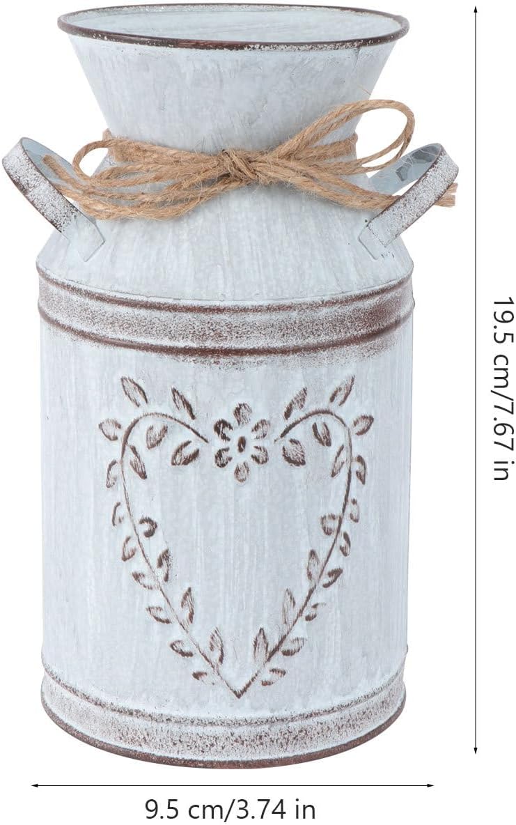 Retro Heart Shaped Metal Vase for Home Decor Centerpieces