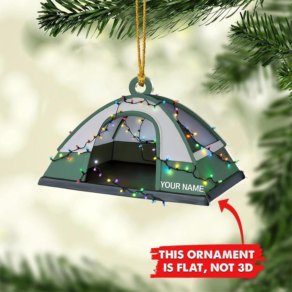 Personalized Camping Christmas Ornament for Tree and Holiday Decor