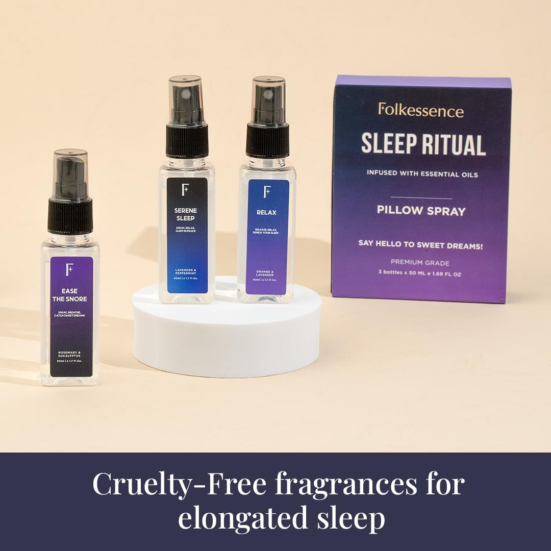 Folkulture Pillow Sprays - Set of 3 Natural Sleep Spray for Bedrooms and Home