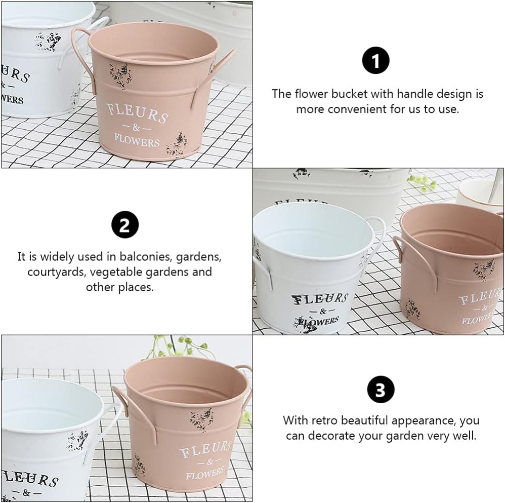 Cabilock Vintage Galvanized Metal Vase Decor