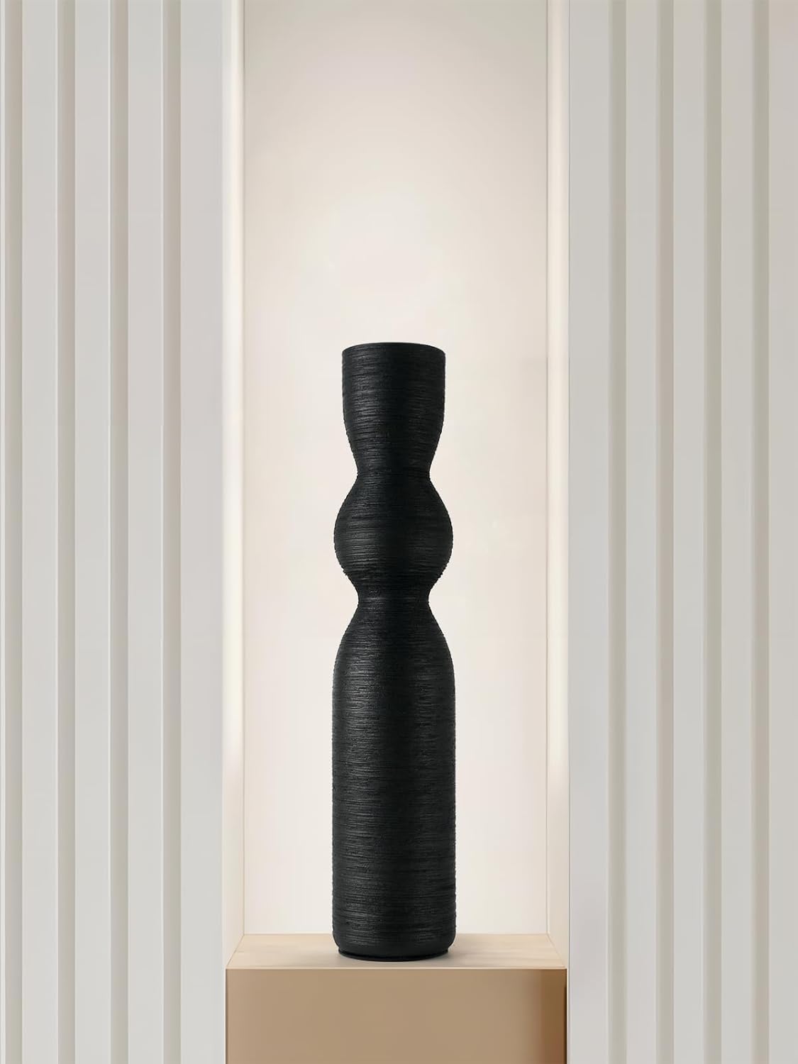 Tall Black Ceramic Vase 15 Inch Decor Vase