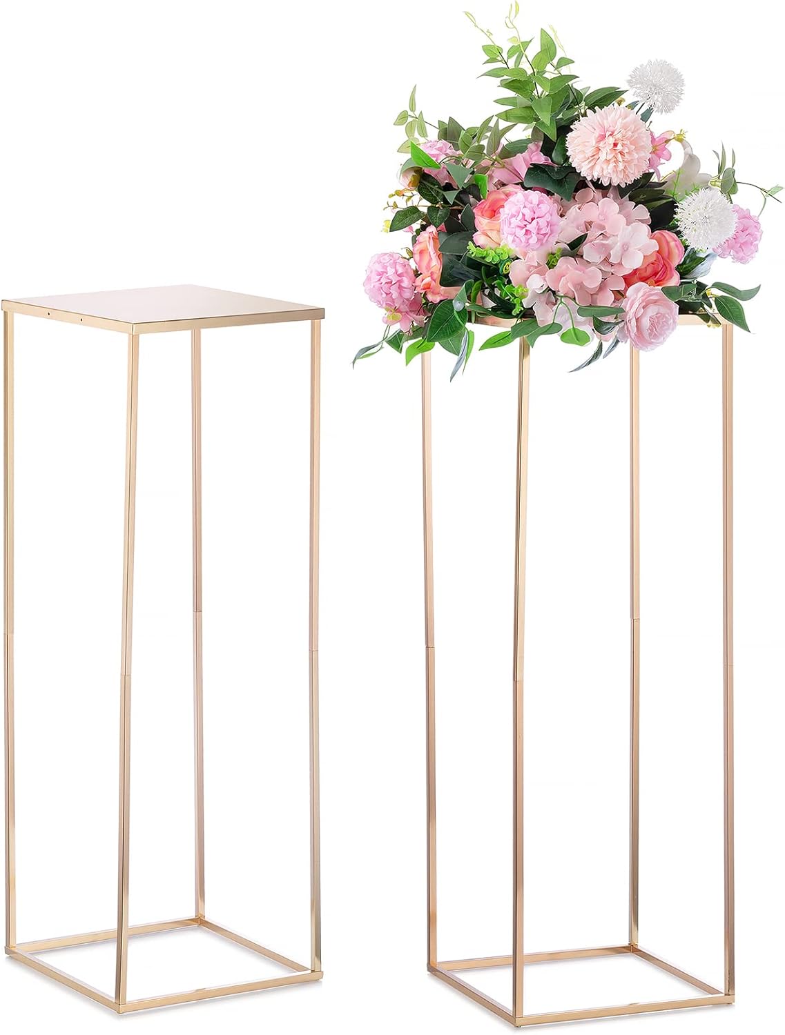Nuptio Gold Vases Centerpieces 2 Pcs 315 Inch Tall Metal Flower Stand