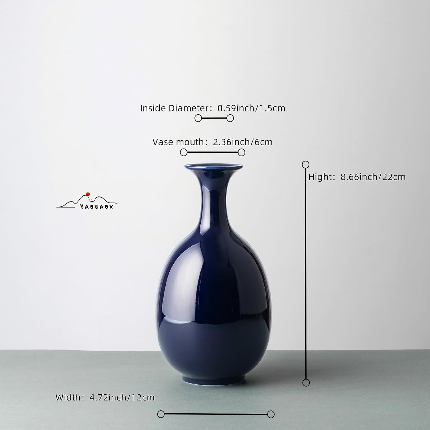 Altar Blue Ceramic Vase 866 Inch Handmade Decor
