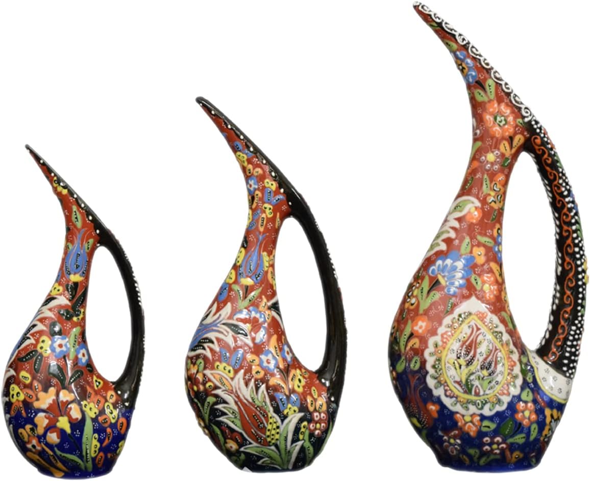 EliPOT Turkish 10 Inch Ceramic Swan Shape Vase