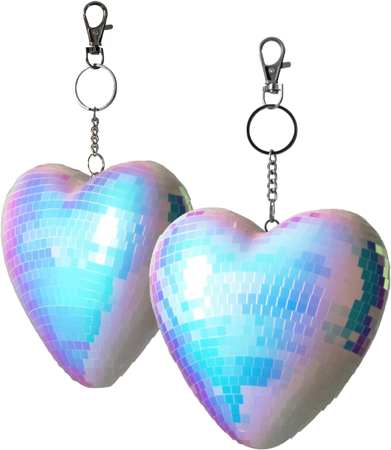 2 Pack Heart-Shaped Mirror Disco Ball Decor
