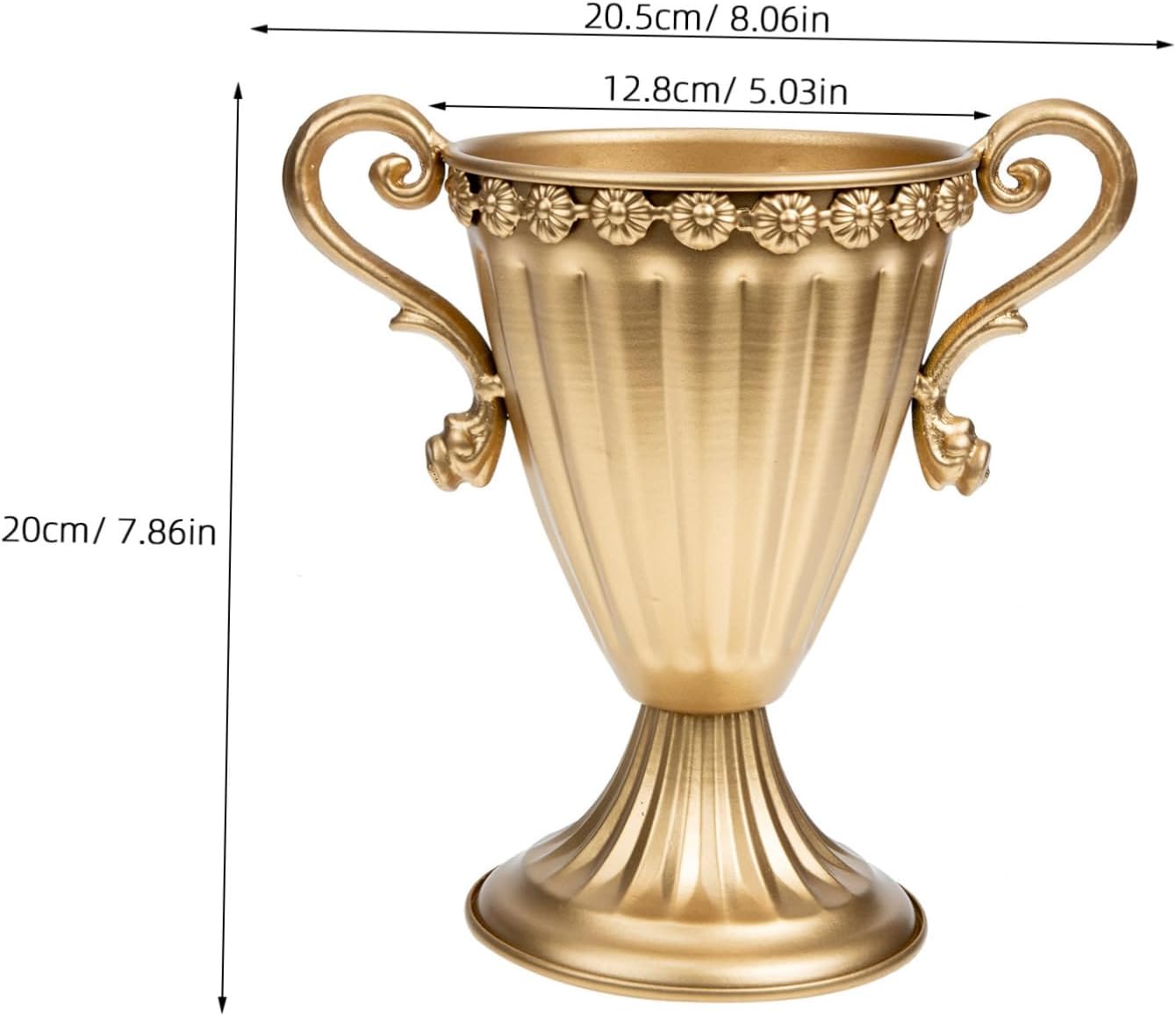 Stobaza Tall Gold Vase Iron Flowerpot Planter Indoor Urn