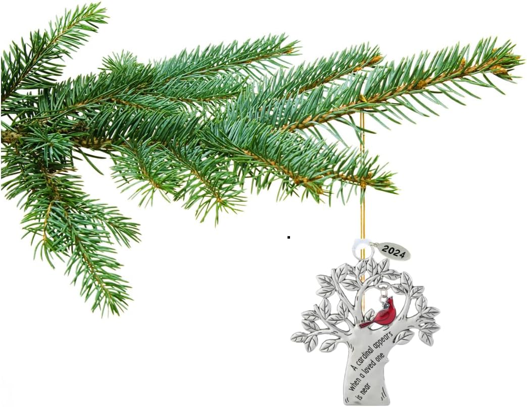 Memorial Ornament with Cardinal Symbol - Sympathy Gift for Men or Women