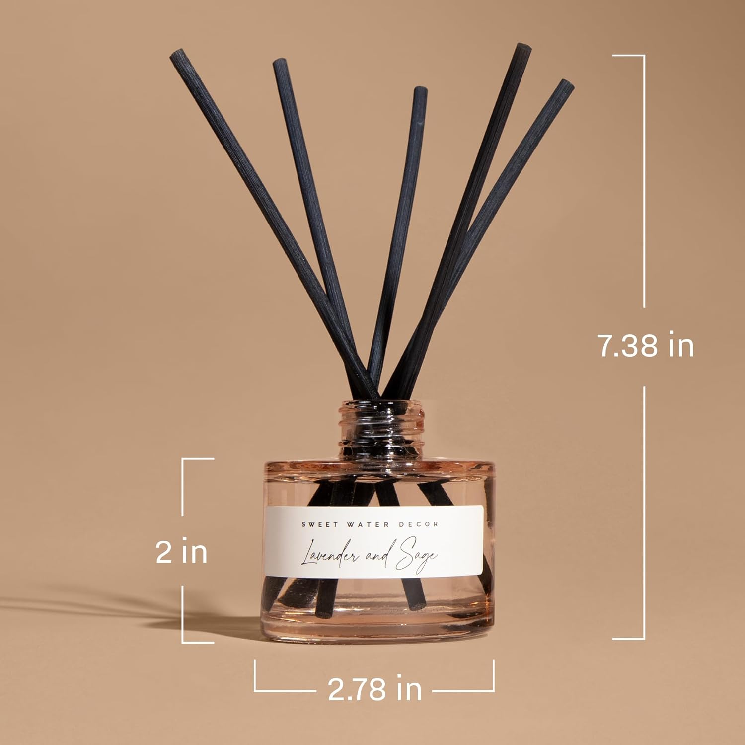 Sweet Water Decor Luxury Getaway Reed Diffuser - Hotel Scent with Leather Iris Sandalwood for 4 Months