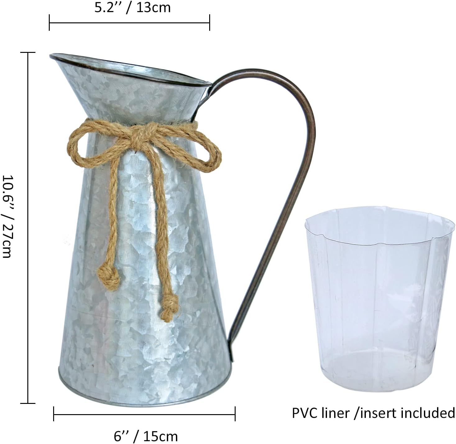 Vintage Galvanized Flower Vase for Home Decor