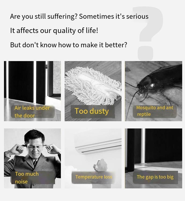 LYNN Door Draft Stopper 2 x 39 Gray Under Door Insulator