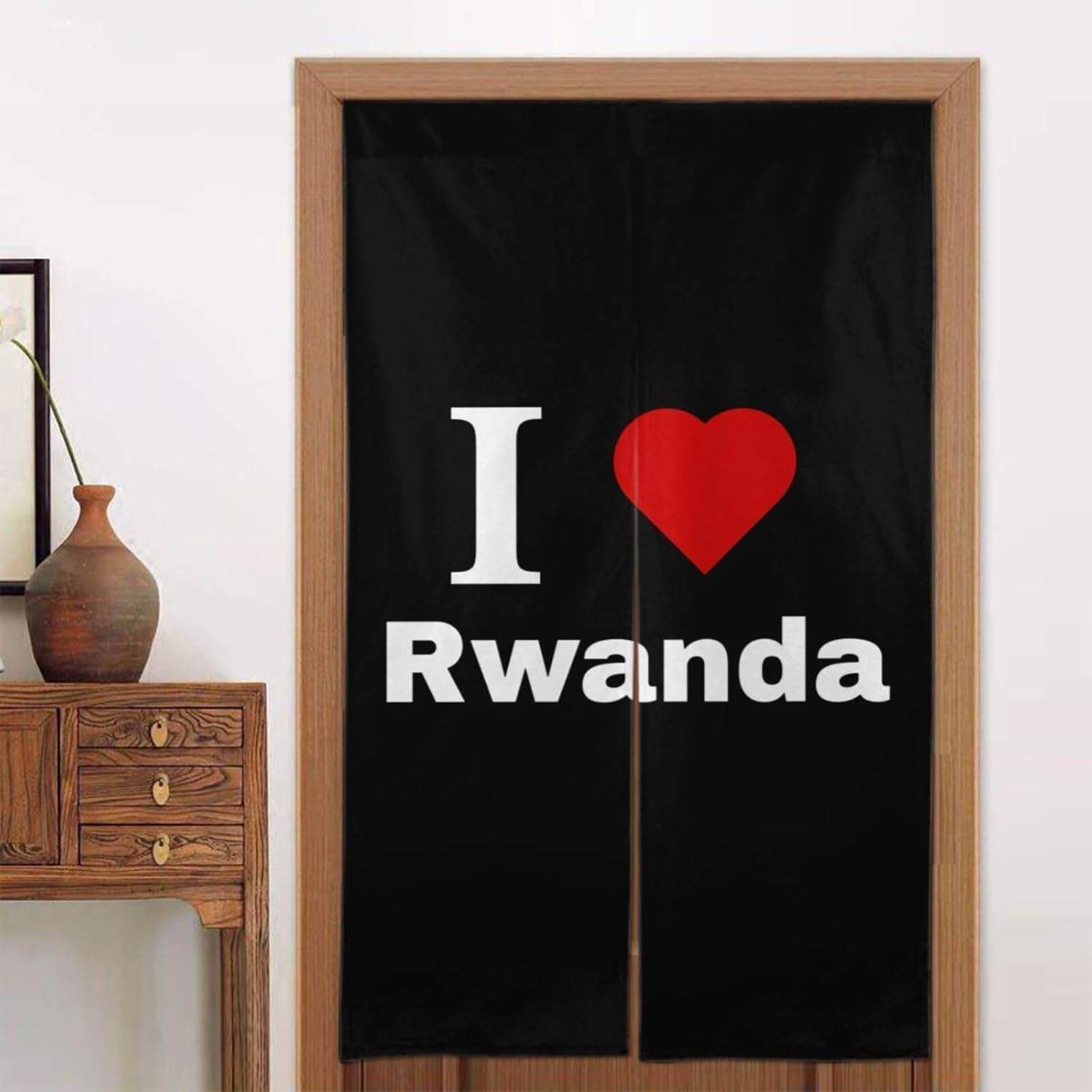 I Love Rwanda Blackout Curtain for Doorway 34x56in