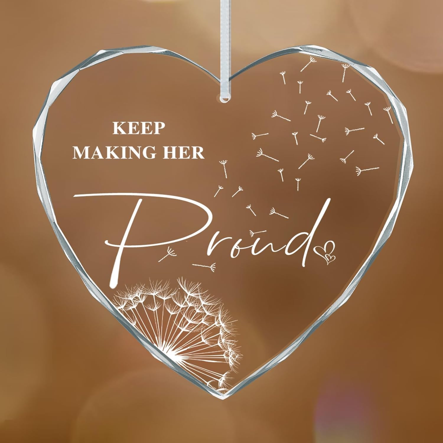 Sympathy Glass Ornament for Loss of Mother - Keep Making Her Proud