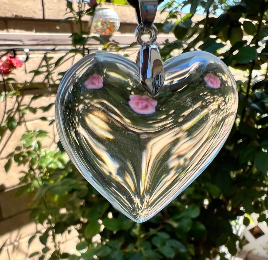 Clear Glass Heart Ornament 175 in Elegant Hanging Decoration