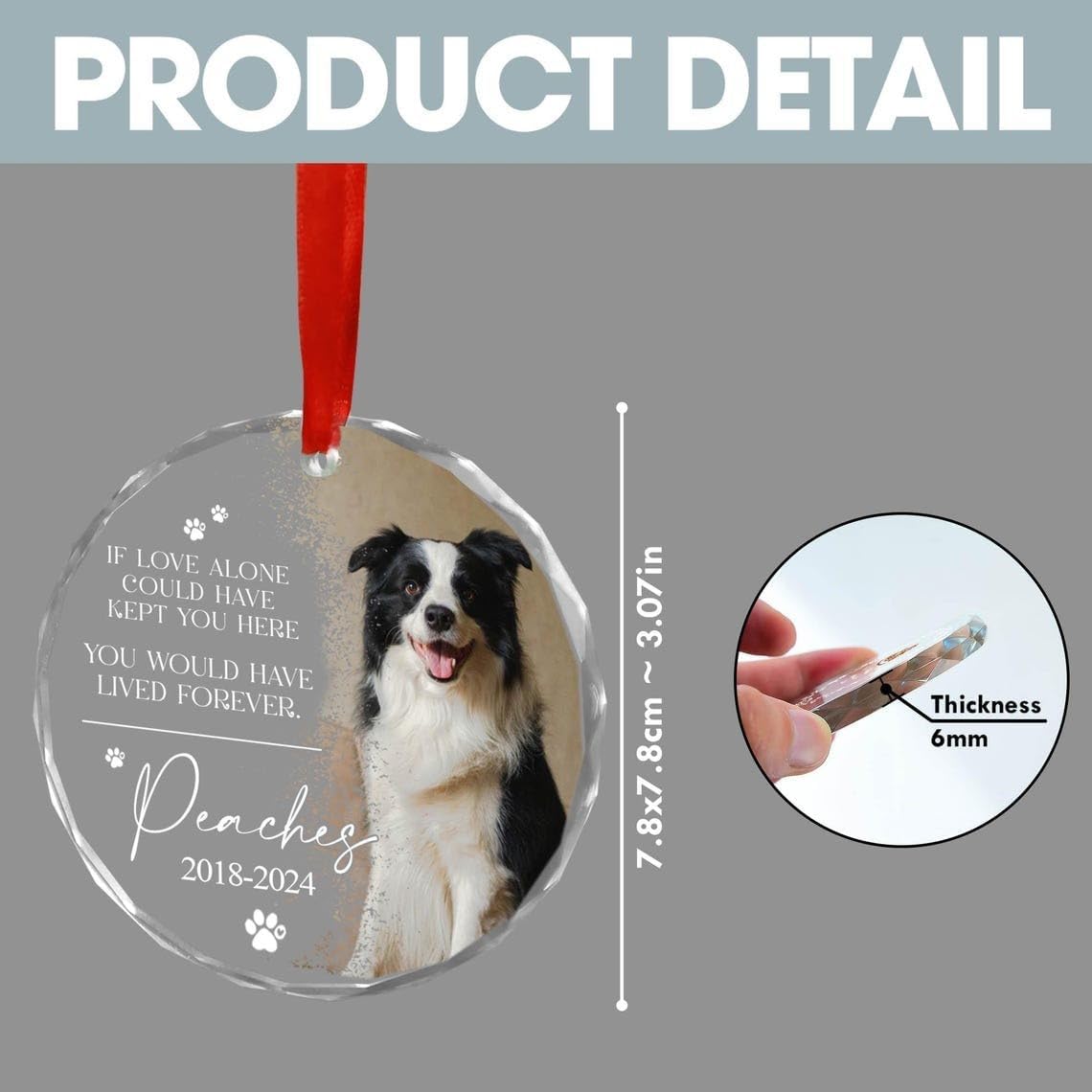 Custom Personalized Dog Memorial Ornament Forever Loved Pet Loss Keepsake