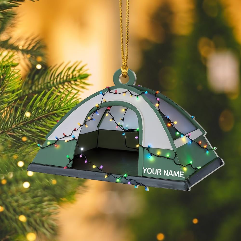 Personalized Camping Christmas Ornament for Tree and Holiday Decor