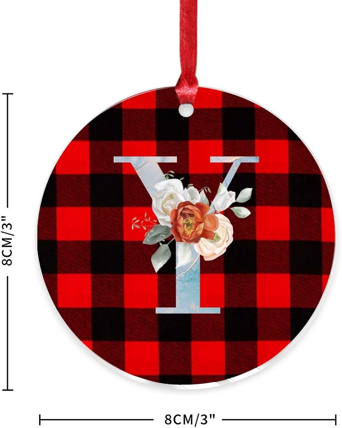 Acrylic Christmas Ornaments 2023 Initial Letter Y Blue Monogram Decorative Hanging Bauble