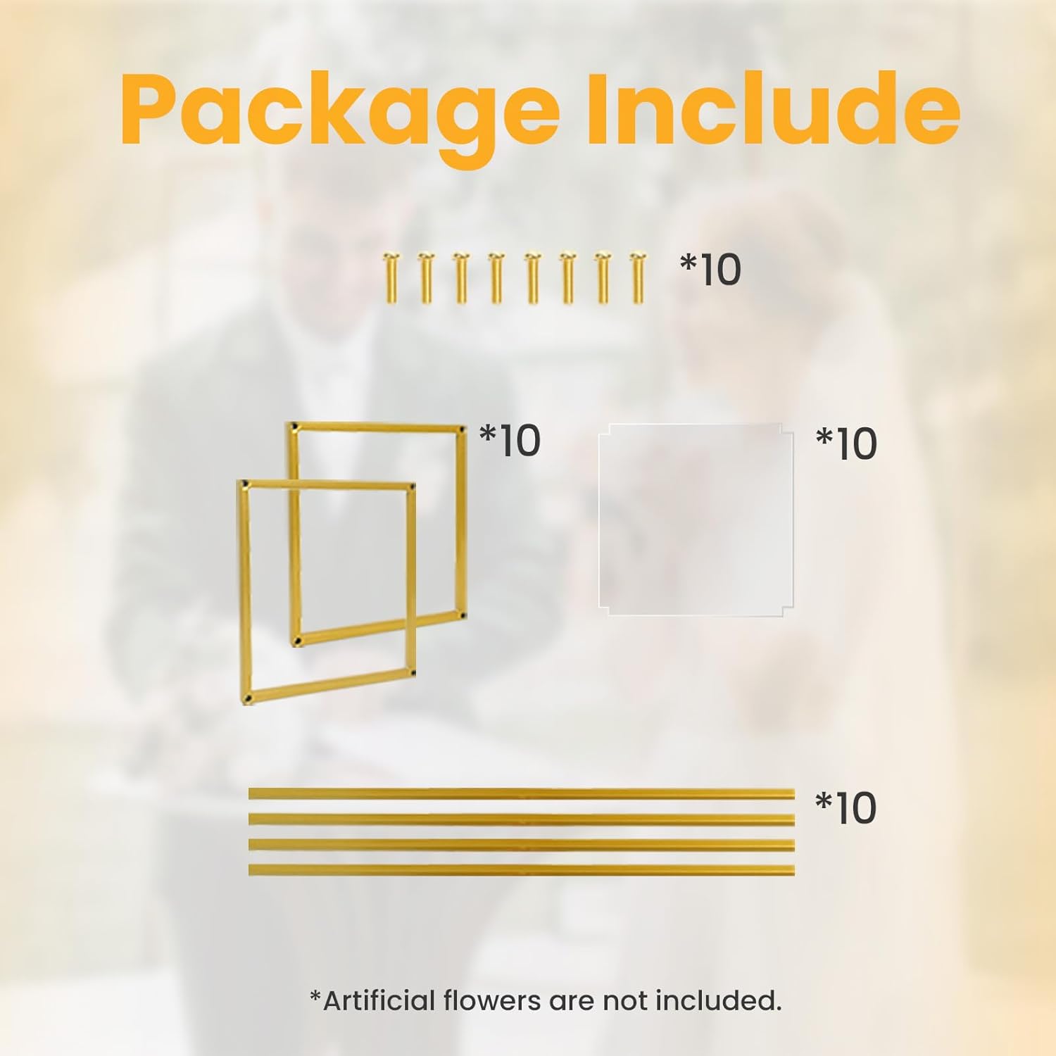 YALLOVE 10 Pack 2375 Inch Gold Wedding Flower Stand