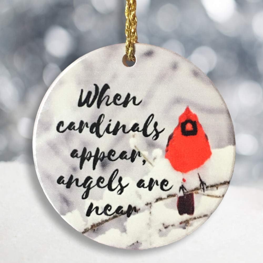 Memorial Christmas Ornament - When Cardinals Appear Angels Are Near
