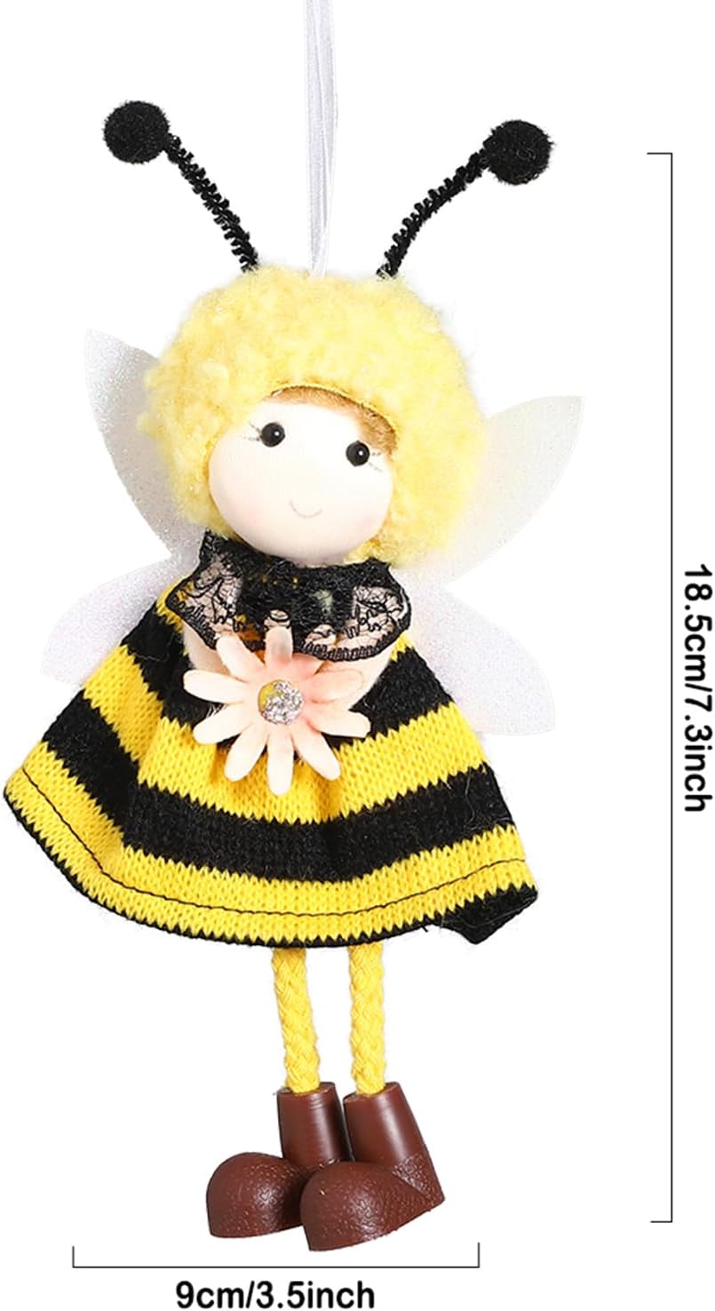 Bee Themed Birthday Decorations 3Pcs Hanging Ornament Tree with Angel Wings