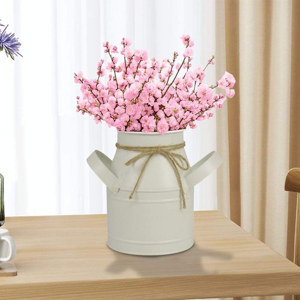 Galvanized Metal Farmhouse Milk Can Vase Decor
