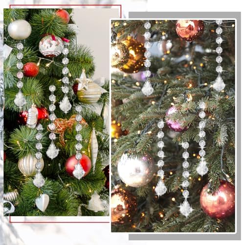 100 Pcs Clear Acrylic Crystal Ornament Beads for Centerpieces and Chandeliers
