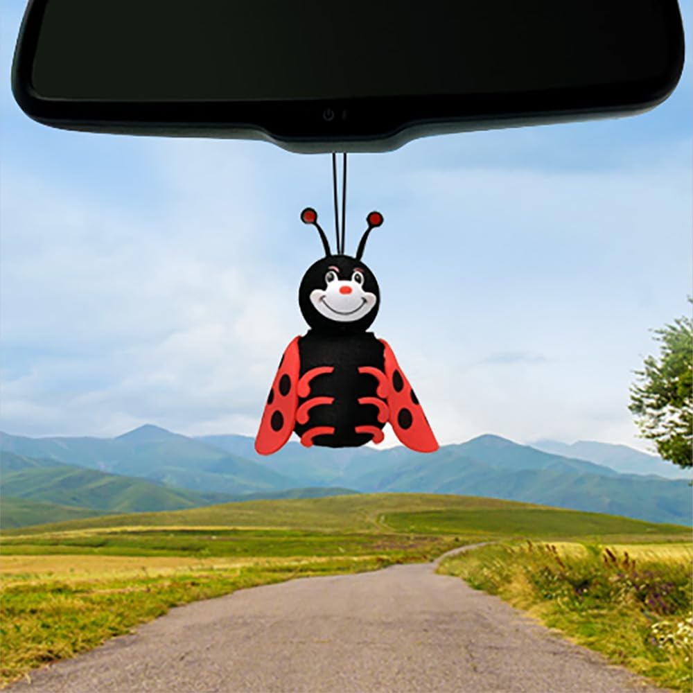 Cute Ladybug Rear-View Mirror Car Charm Dangler