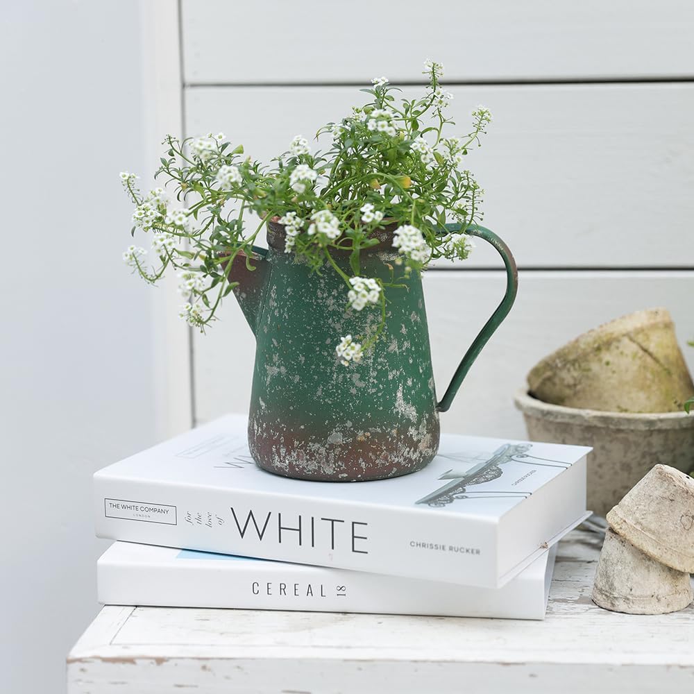 Vintage Metal Milk Jug Vase for Home Decor