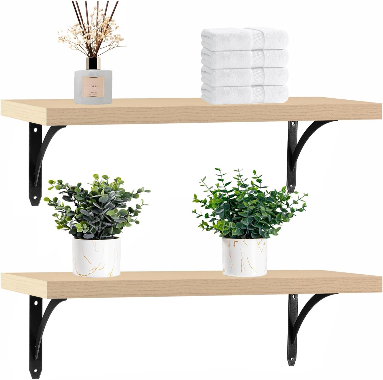 White Oak Floating Shelves 315 in Heavy Duty Set of 2